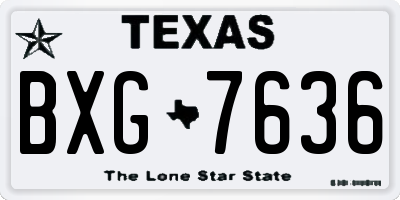 TX license plate BXG7636