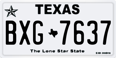 TX license plate BXG7637