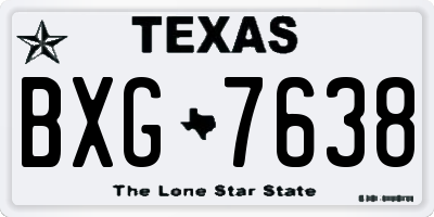 TX license plate BXG7638