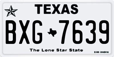 TX license plate BXG7639