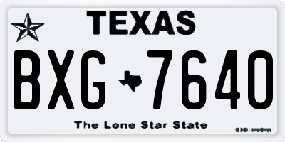 TX license plate BXG7640