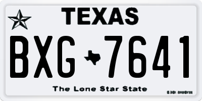 TX license plate BXG7641