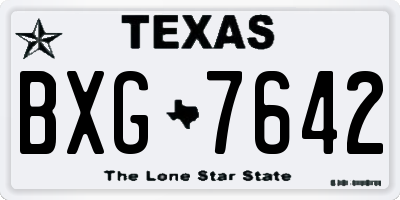 TX license plate BXG7642