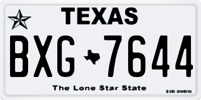 TX license plate BXG7644