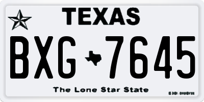 TX license plate BXG7645