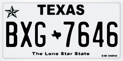 TX license plate BXG7646