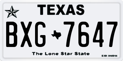 TX license plate BXG7647