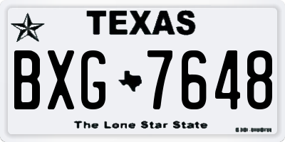 TX license plate BXG7648