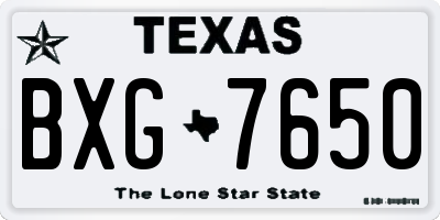 TX license plate BXG7650