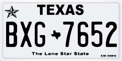 TX license plate BXG7652