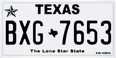 TX license plate BXG7653