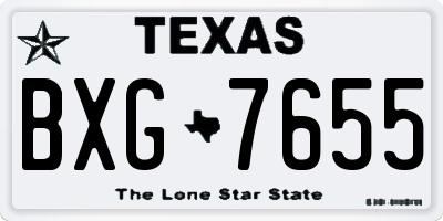TX license plate BXG7655