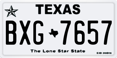 TX license plate BXG7657