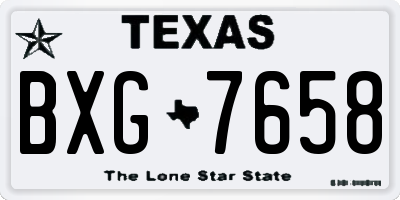 TX license plate BXG7658