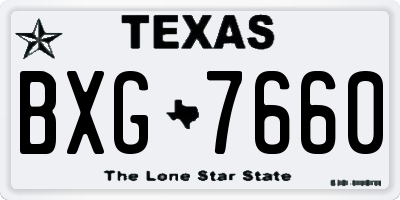 TX license plate BXG7660
