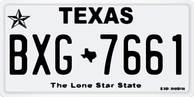 TX license plate BXG7661