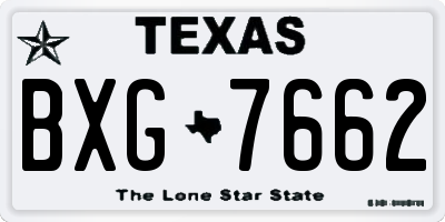 TX license plate BXG7662