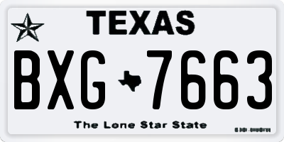 TX license plate BXG7663