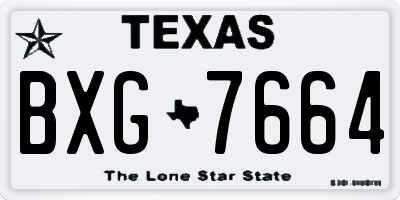 TX license plate BXG7664