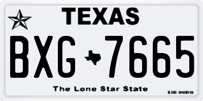 TX license plate BXG7665