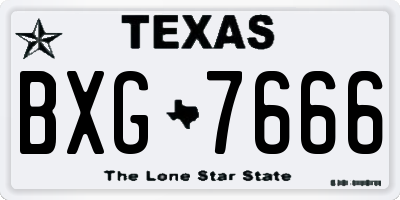 TX license plate BXG7666