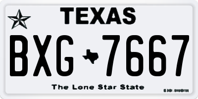 TX license plate BXG7667