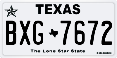 TX license plate BXG7672