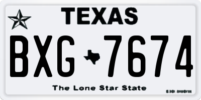 TX license plate BXG7674