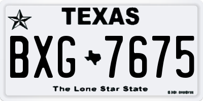 TX license plate BXG7675