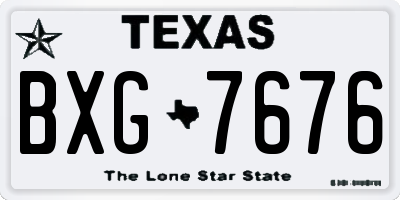 TX license plate BXG7676