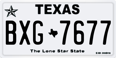 TX license plate BXG7677