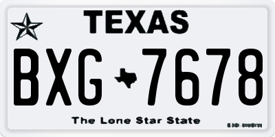 TX license plate BXG7678