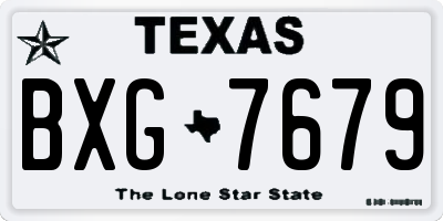 TX license plate BXG7679
