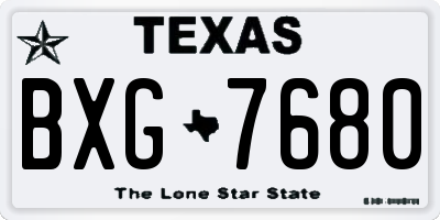 TX license plate BXG7680