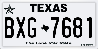 TX license plate BXG7681