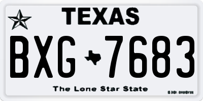 TX license plate BXG7683