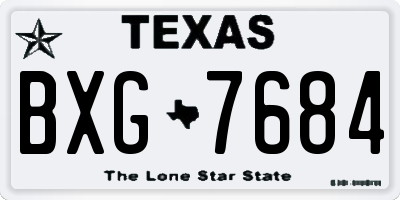 TX license plate BXG7684
