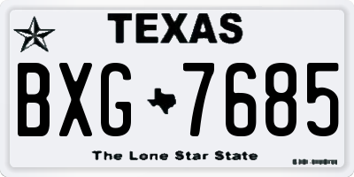TX license plate BXG7685