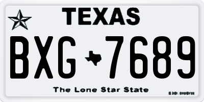 TX license plate BXG7689