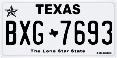 TX license plate BXG7693