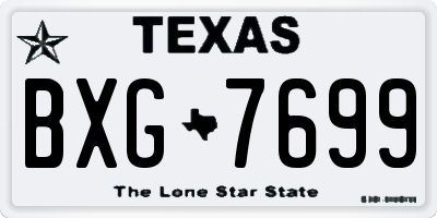 TX license plate BXG7699