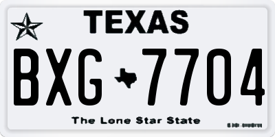 TX license plate BXG7704
