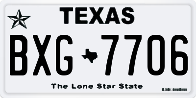 TX license plate BXG7706