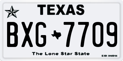 TX license plate BXG7709
