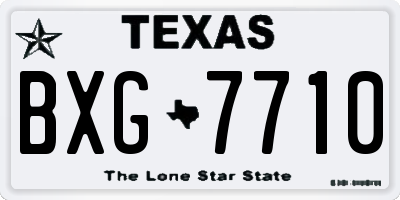 TX license plate BXG7710