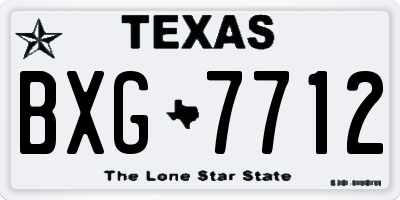 TX license plate BXG7712
