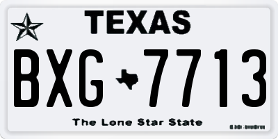 TX license plate BXG7713