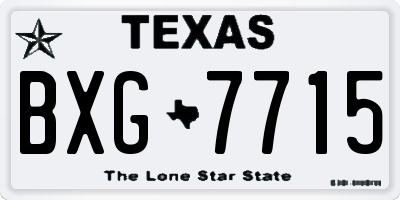 TX license plate BXG7715