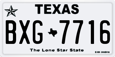 TX license plate BXG7716