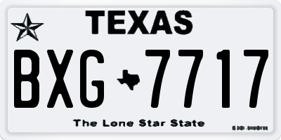 TX license plate BXG7717